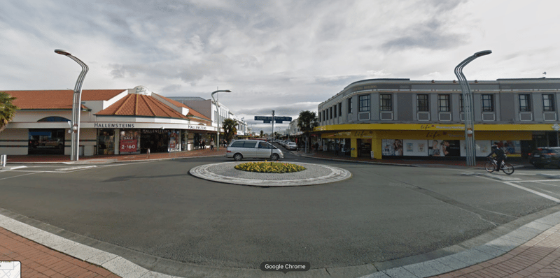 Outdated Google Street View of the 200 block roundabout