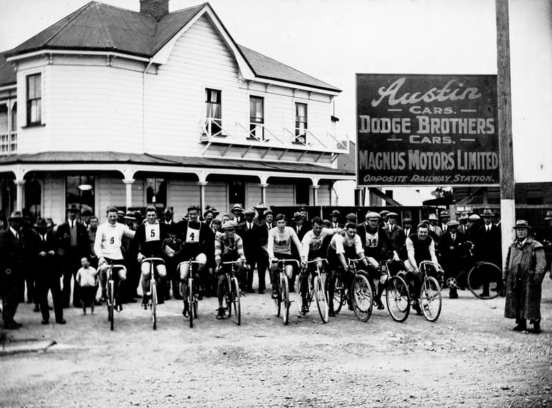 Bicycle race...Stortford Lodge Hotel, Hastings...1920s/1930s