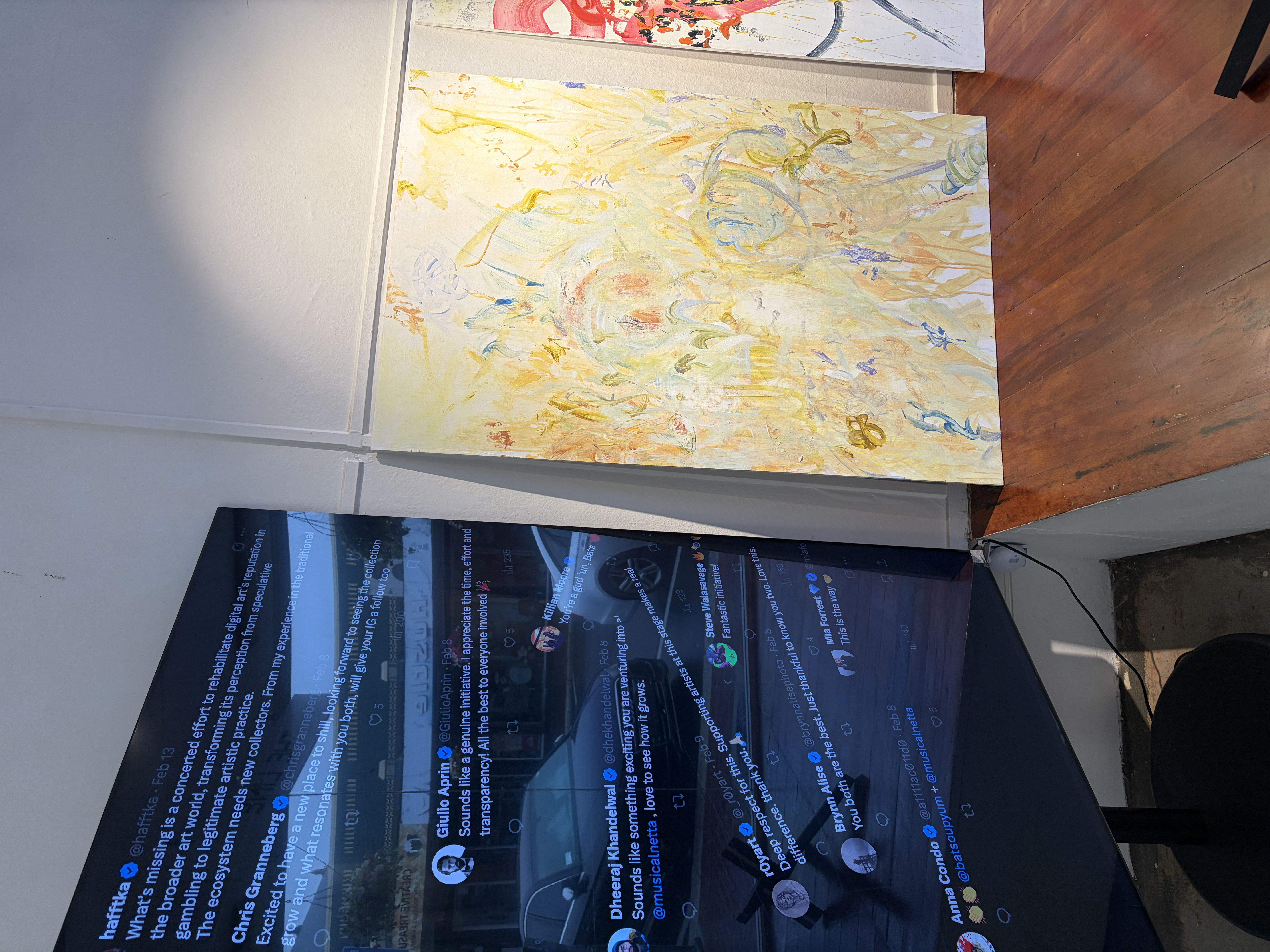 The Line artist display screen · newly installed April 2026 · Southern Node WestSide Hastings