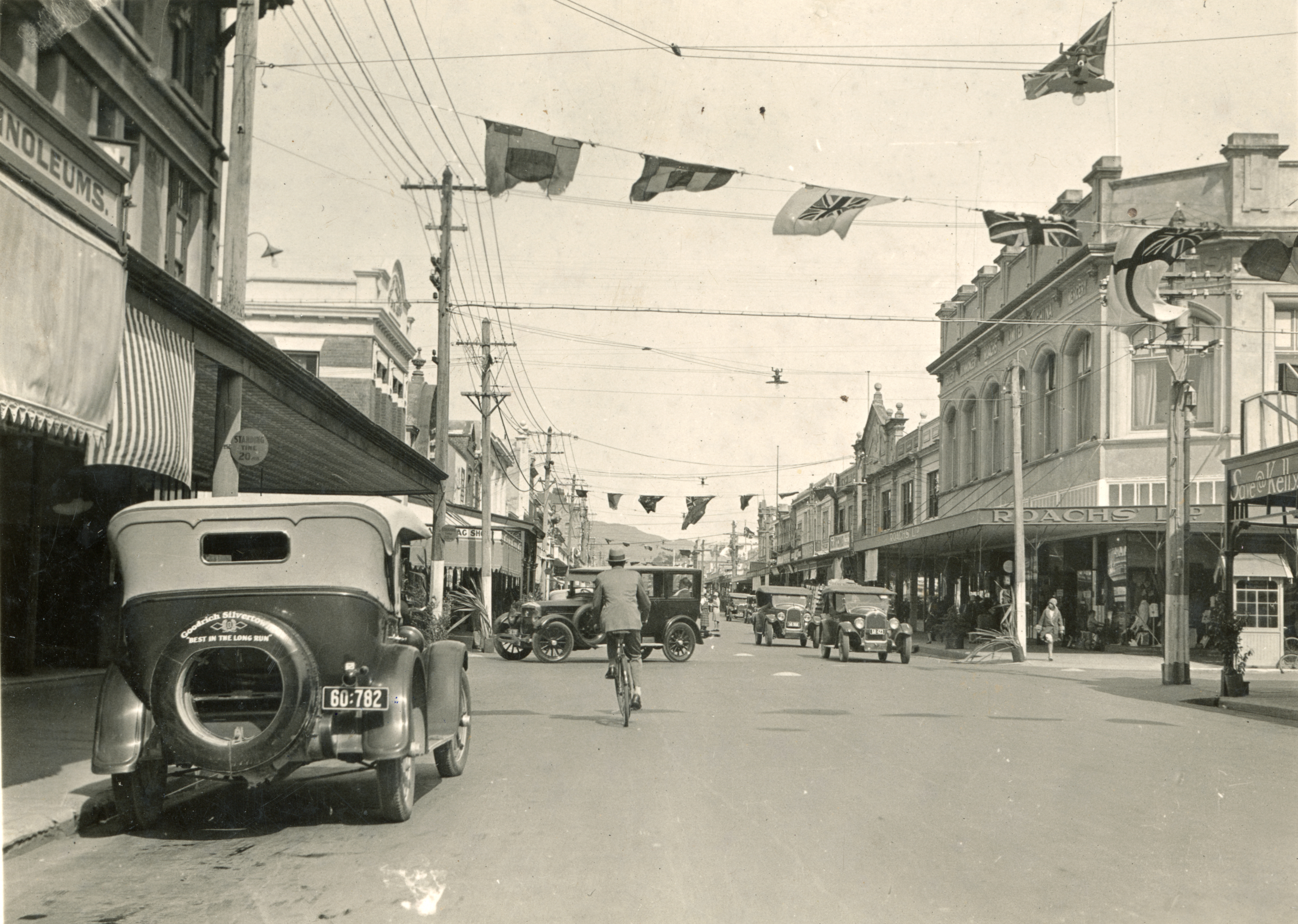 Heretaunga Street 1930s flags