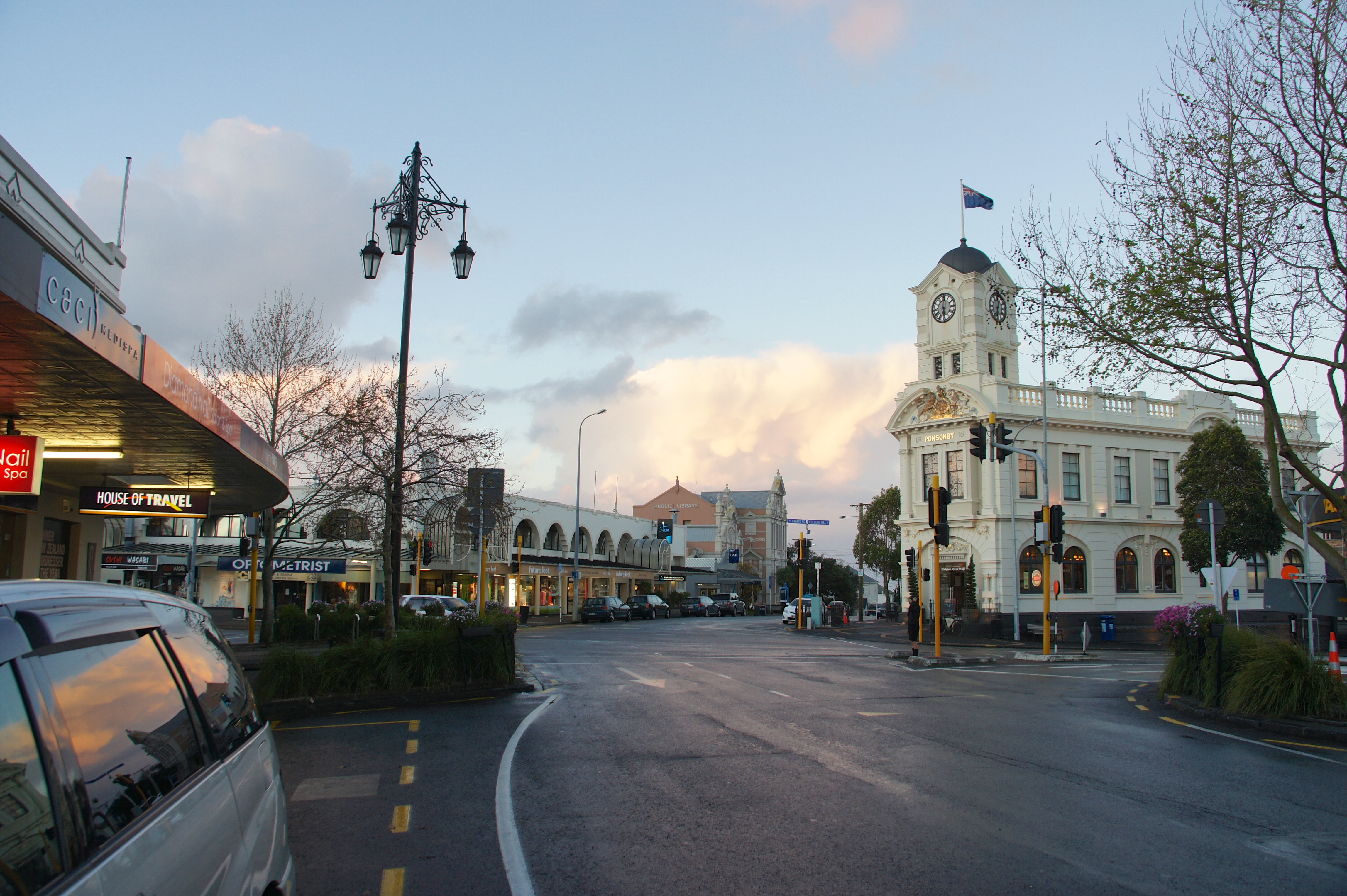 Three Lamps intersection Ponsonby Road Auckland